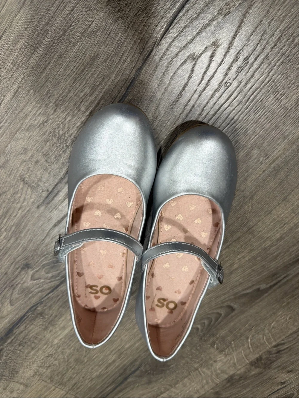 Girls Silver Mary Jane Flats - Comfortable Dress Shoes